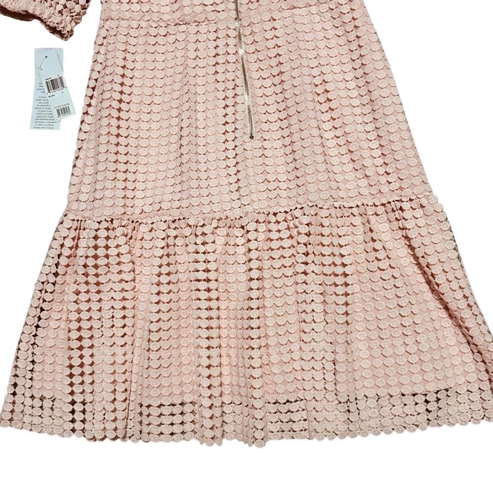 DONNA MORGAN NWT Blush Embroidered Lace Puff Sleeve Dress 2 - Picture 7 of 14